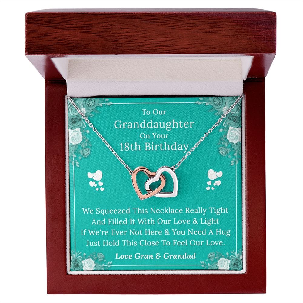 To Our Granddaughter On Your 18th Birthday - Interlocking Hearts Necklace