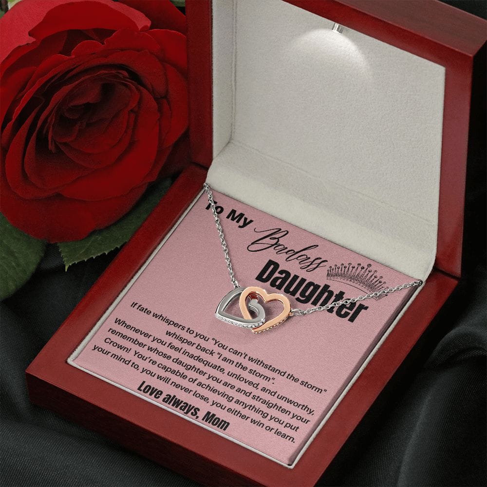 To My Badass Daughter - If Fate Whispers - Interlocking Hearts Necklace