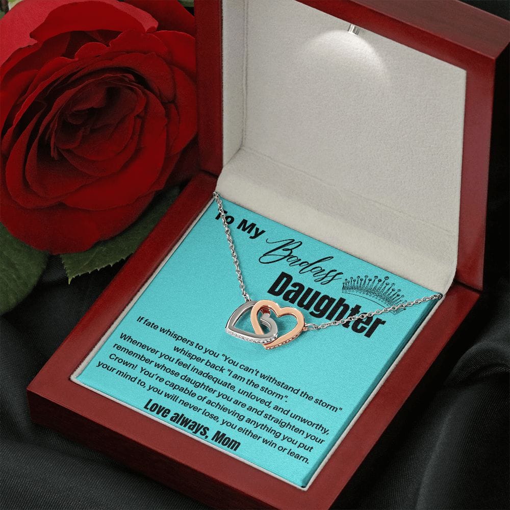 To My Badass Daughter - If Fate Whispers - Interlocking Hearts Necklace