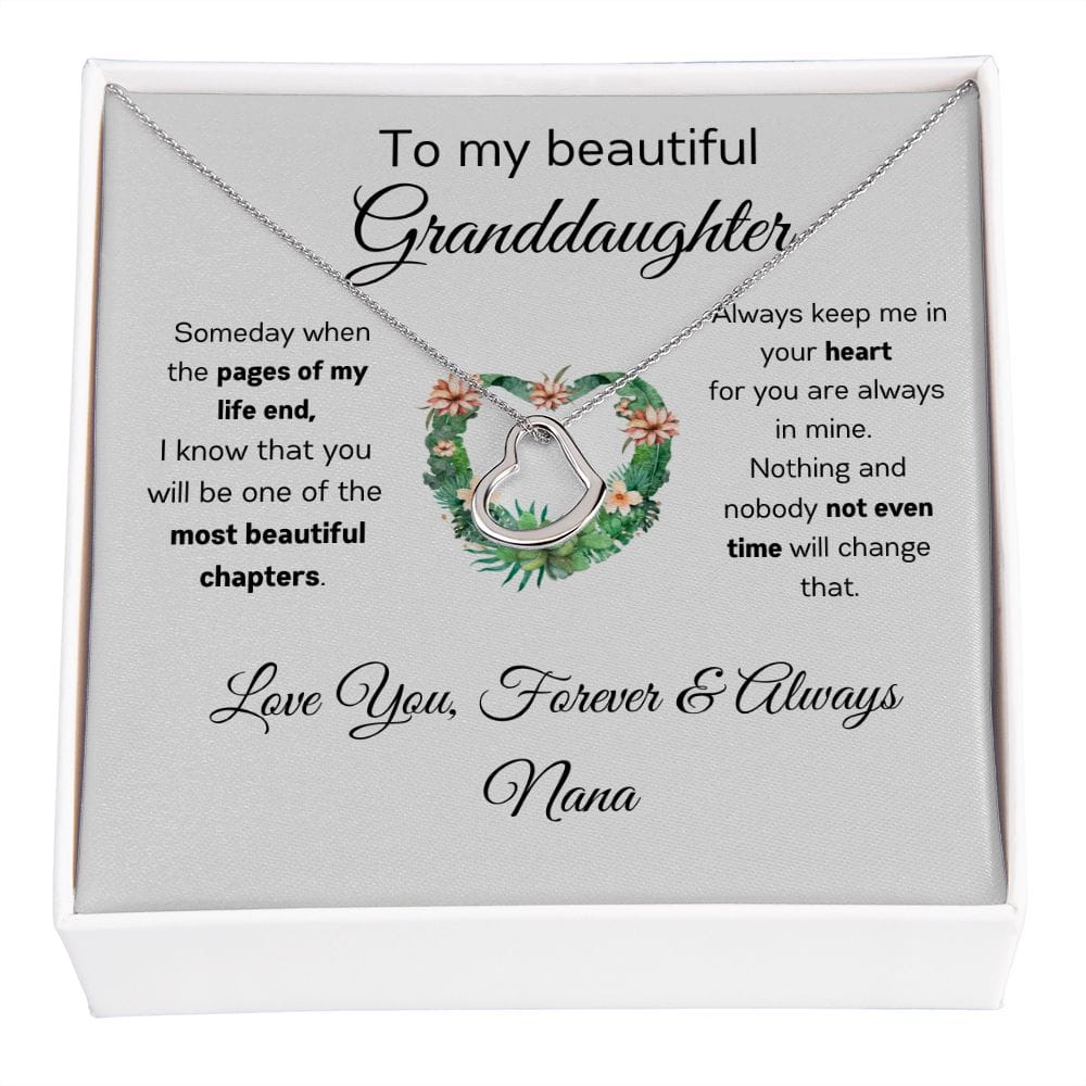 To My Beautiful Granddaughter - Customized - Delicate Heart Necklace