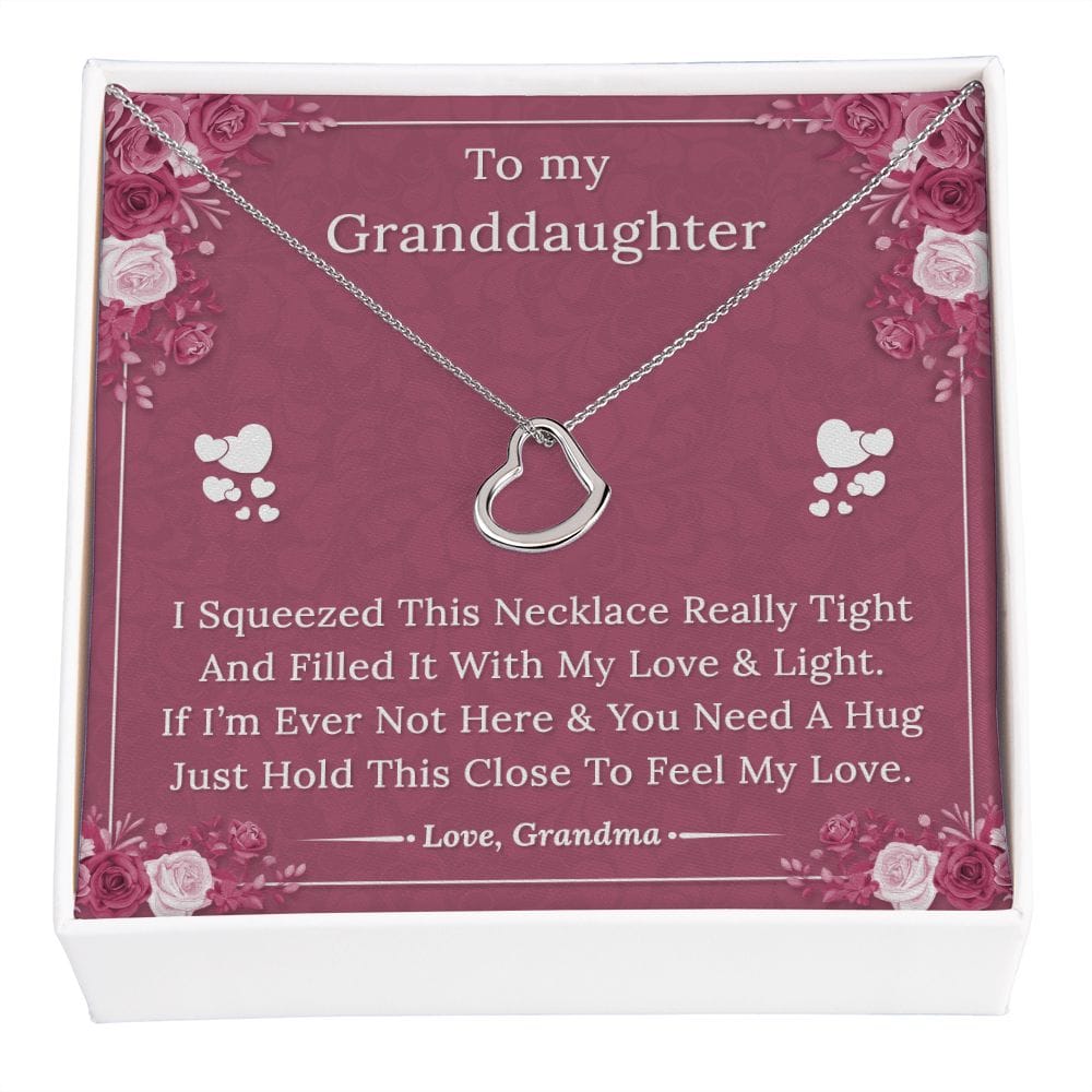 To My Granddaughter From Grandma - Delicate Heart Necklace