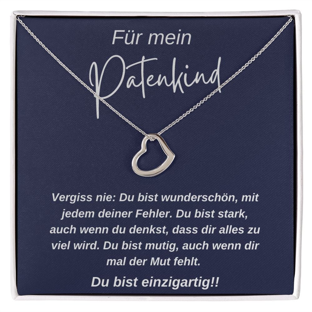 Für Mein Patenkind - Vergiss Nie - Delicate Heart Necklace