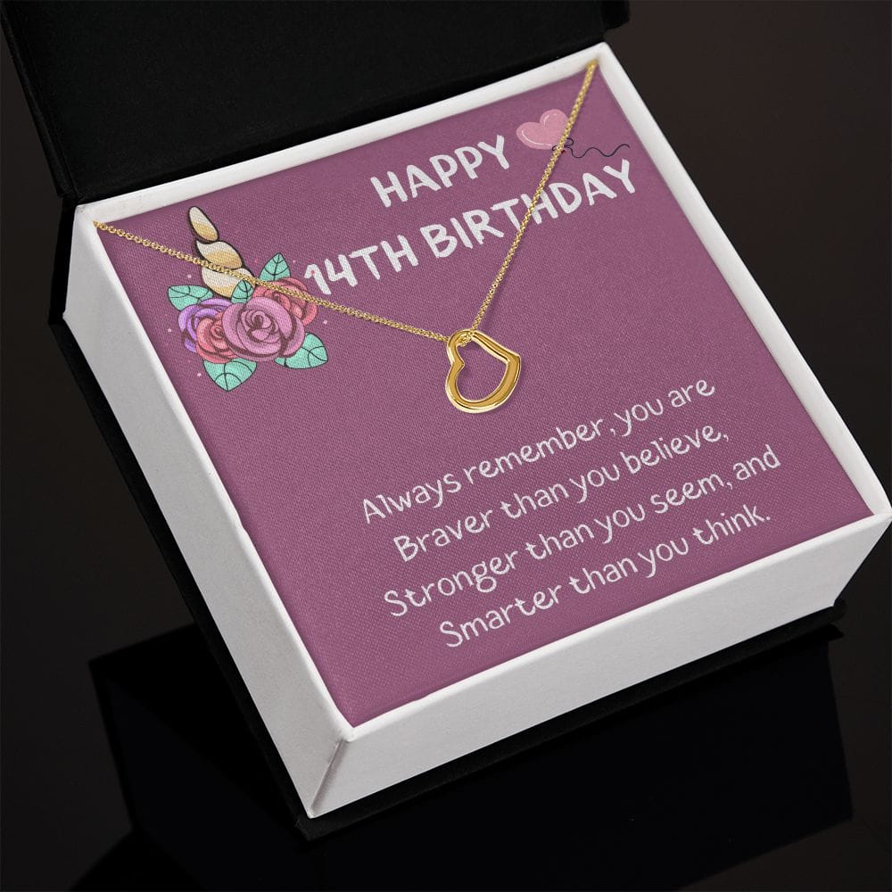 Happy 14th Birthday - Delicate Love Necklace