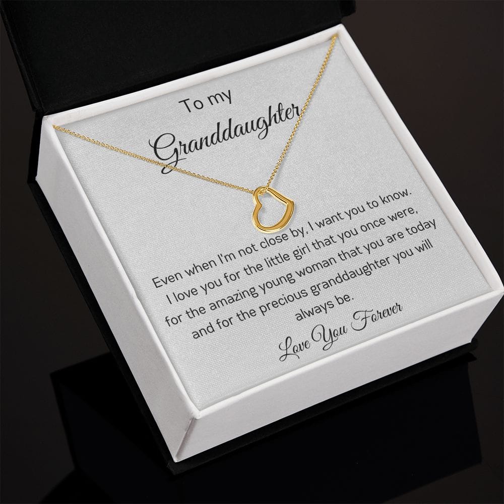 To My Granddaughter - Love You Forever - Delicate Heart Necklace