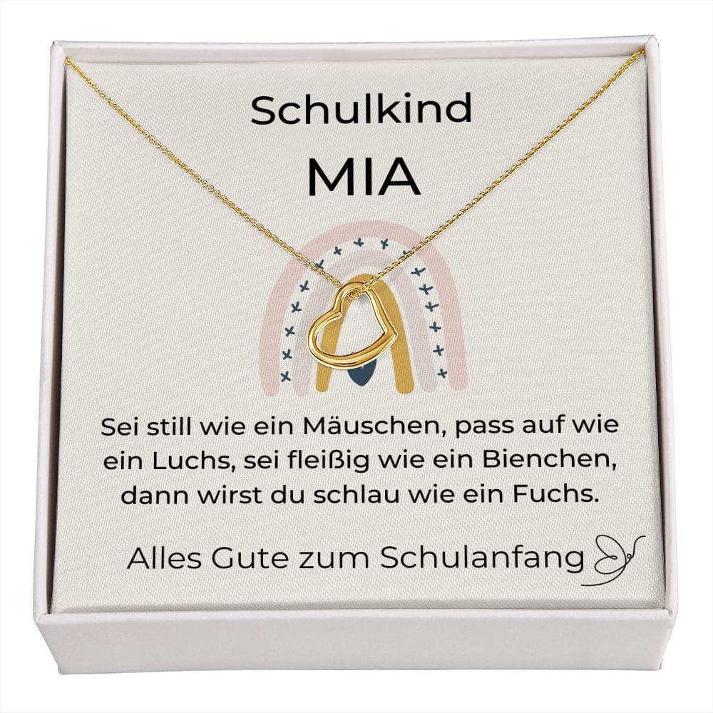 Schulkind Personalisierbar 1 - Delicate Heart Necklace