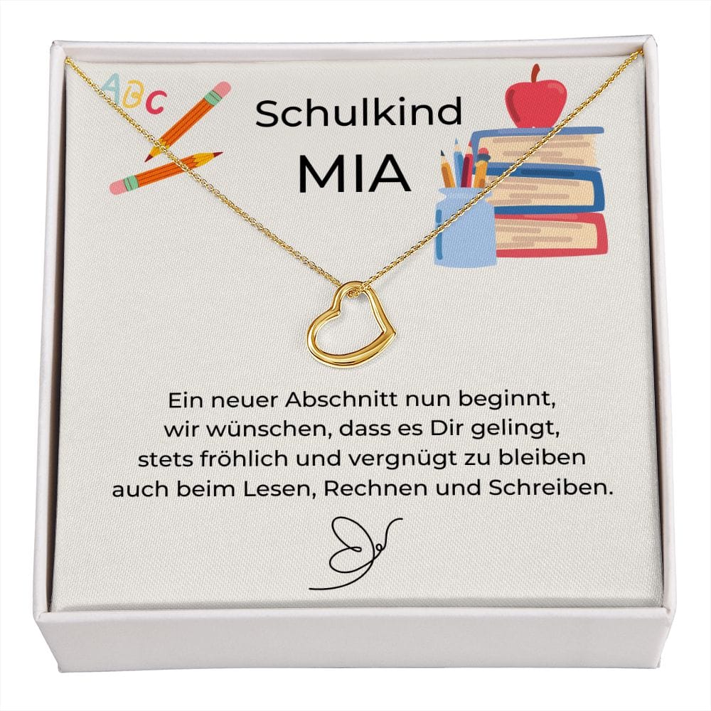 Schulkind Personalisierbar - Delicate Heart Necklace