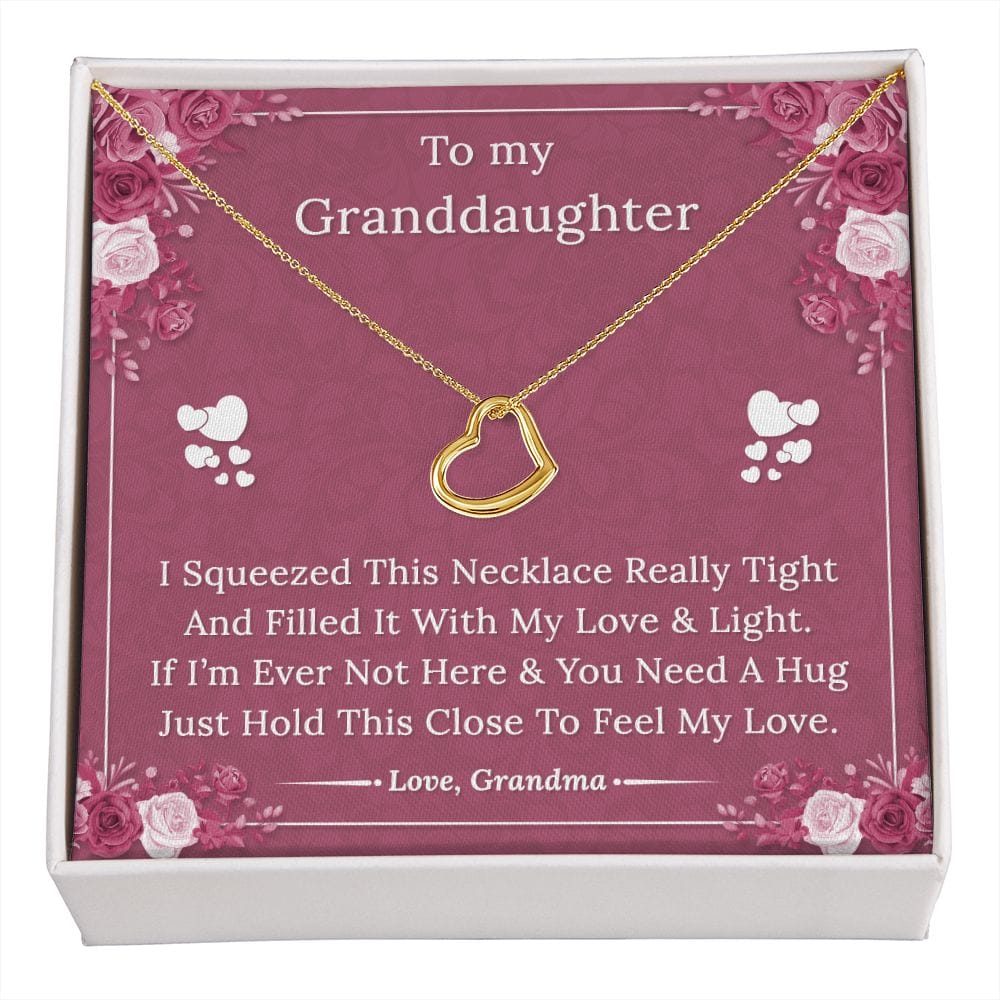To My Granddaughter From Grandma - Delicate Heart Necklace
