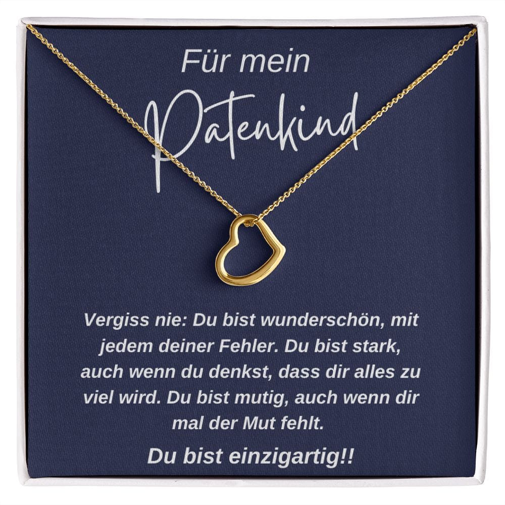 Für Mein Patenkind - Vergiss Nie - Delicate Heart Necklace