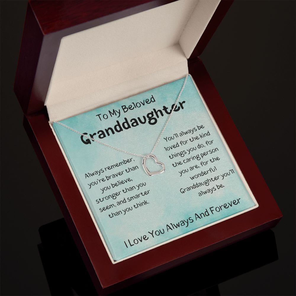 To My Beloved Granddaughter - I Love You - Delicate Heart Necklace