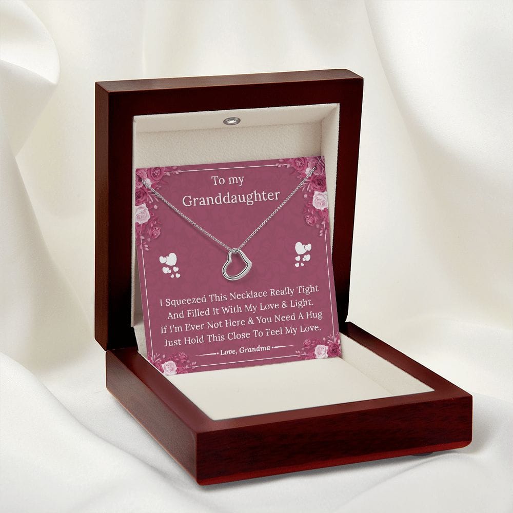 To My Granddaughter From Grandma - Delicate Heart Necklace