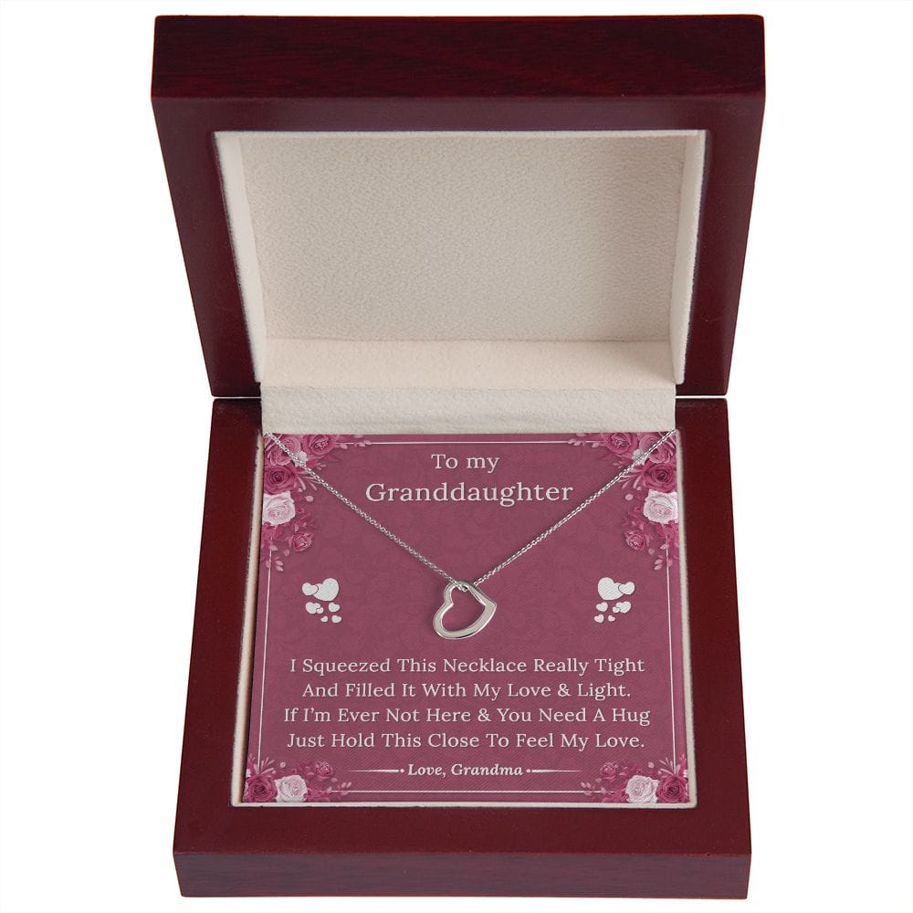 To My Granddaughter From Grandma - Delicate Heart Necklace