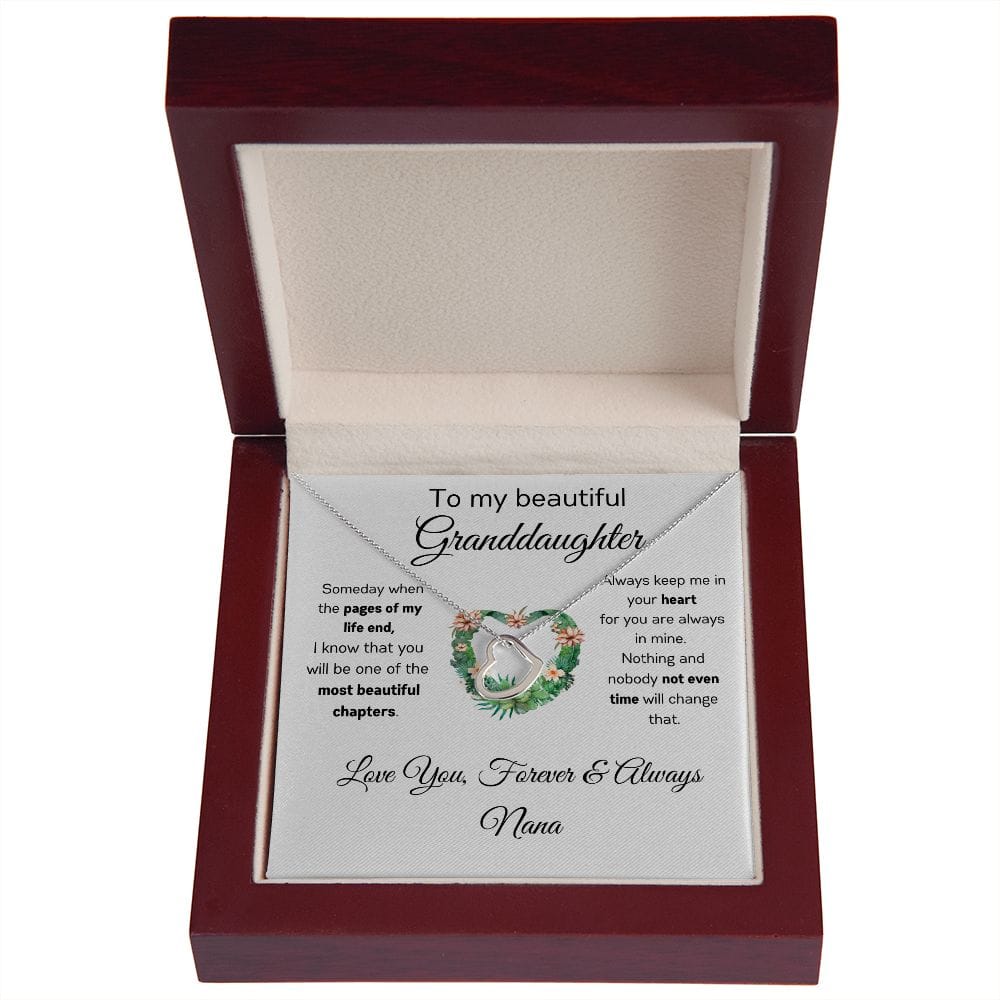 To My Beautiful Granddaughter - Customized - Delicate Heart Necklace