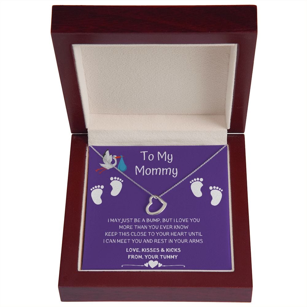 To My Mommy - I May Just Be A Bump - Delicate Heart Necklace