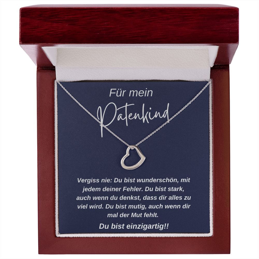 Für Mein Patenkind - Vergiss Nie - Delicate Heart Necklace