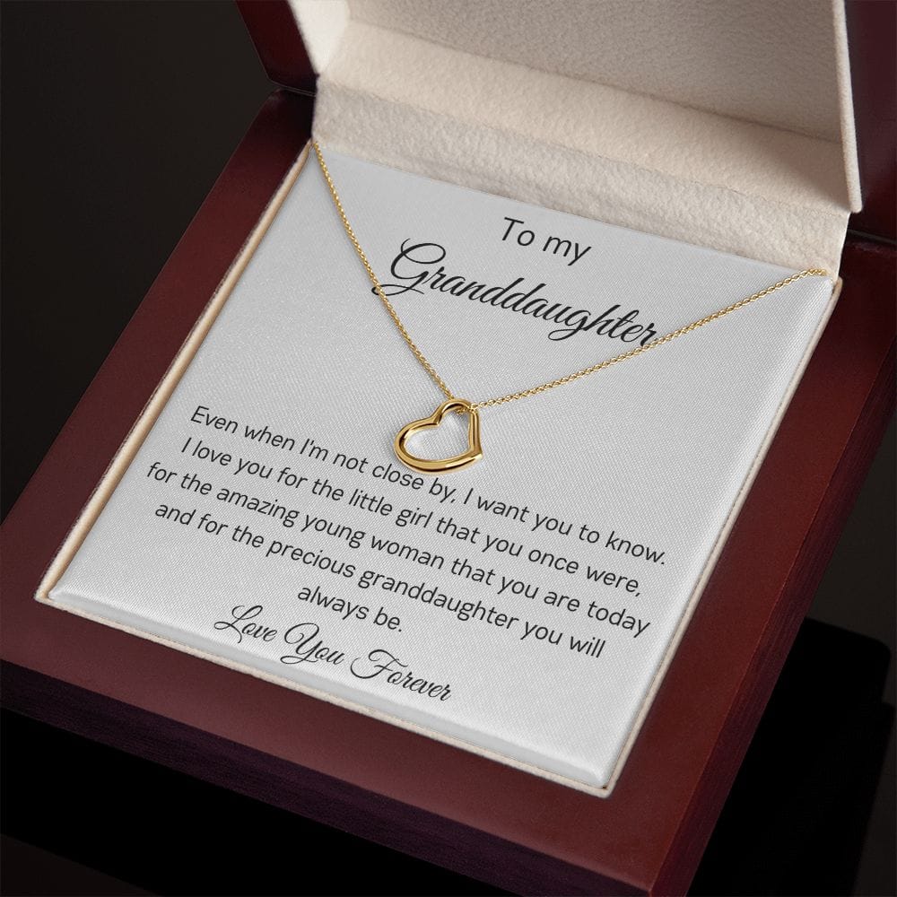 To My Granddaughter - Love You Forever - Delicate Heart Necklace