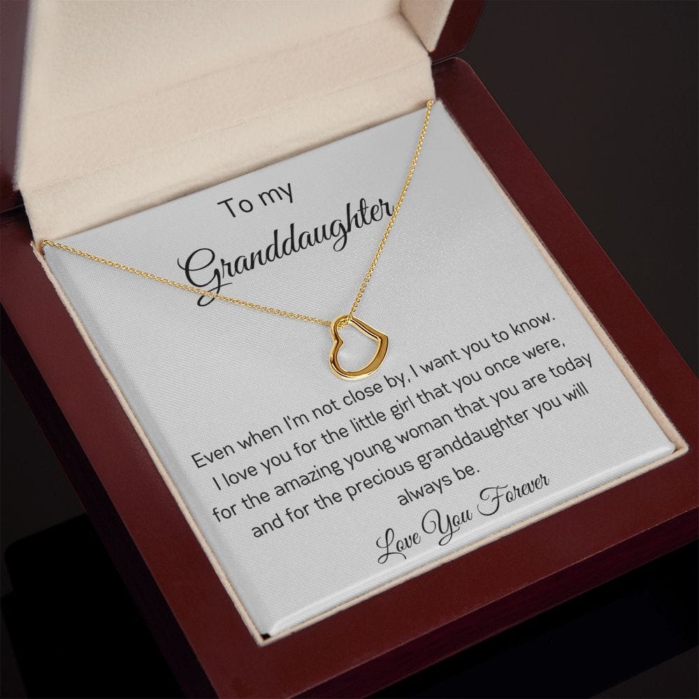 To My Granddaughter - Love You Forever - Delicate Heart Necklace