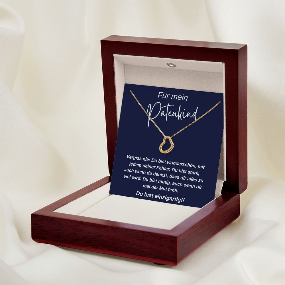 Für Mein Patenkind - Vergiss Nie - Delicate Heart Necklace