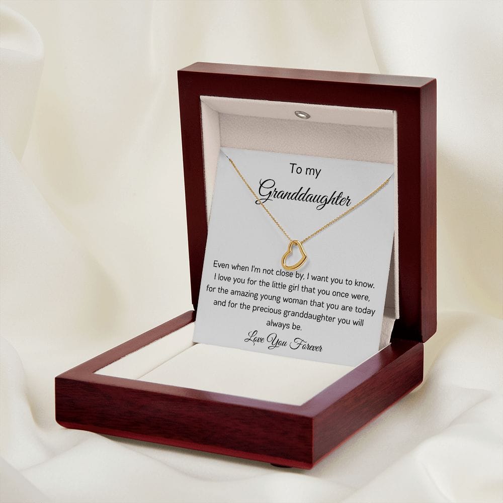 To My Granddaughter - Love You Forever - Delicate Heart Necklace