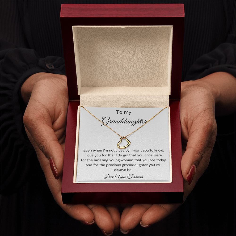 To My Granddaughter - Love You Forever - Delicate Heart Necklace