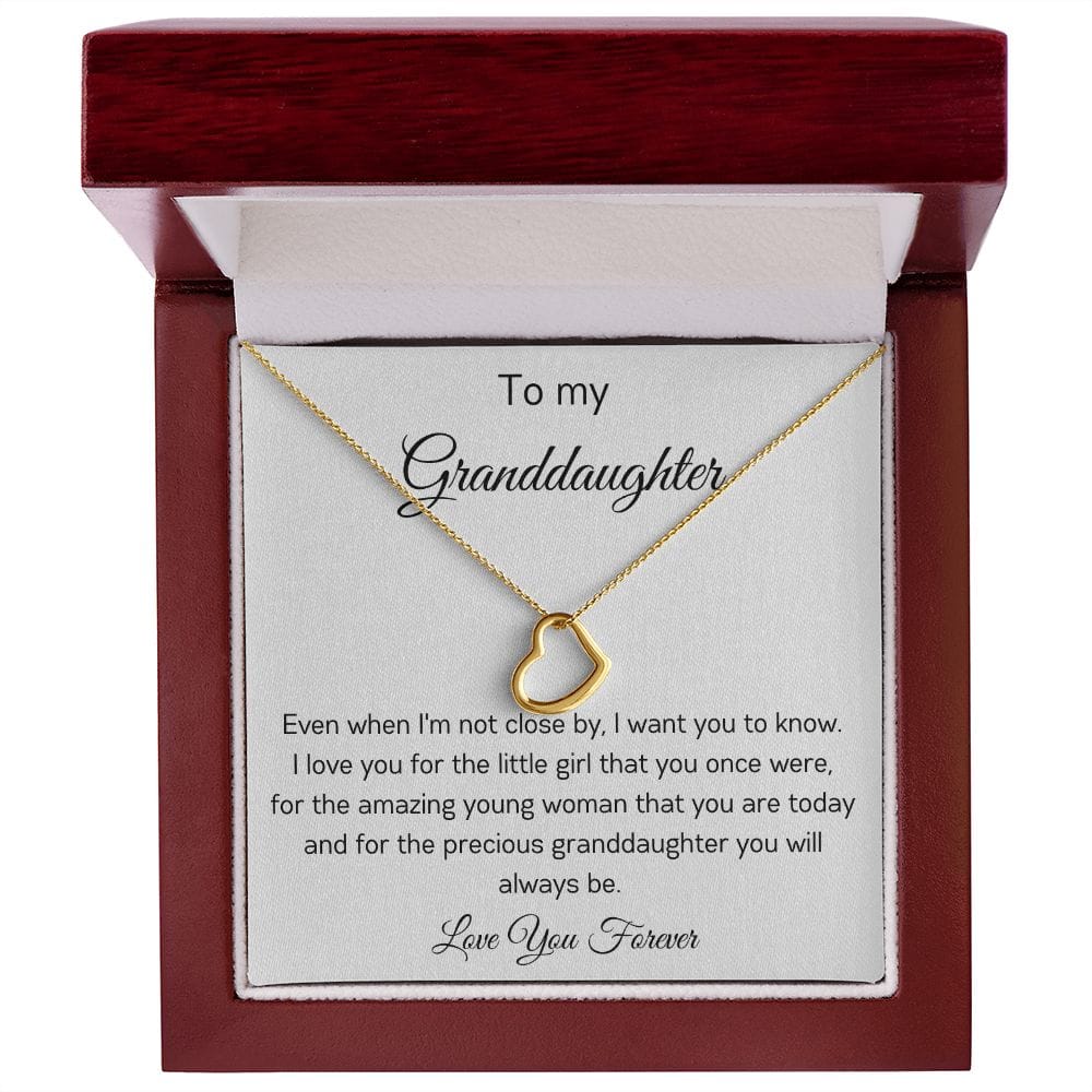 To My Granddaughter - Love You Forever - Delicate Heart Necklace