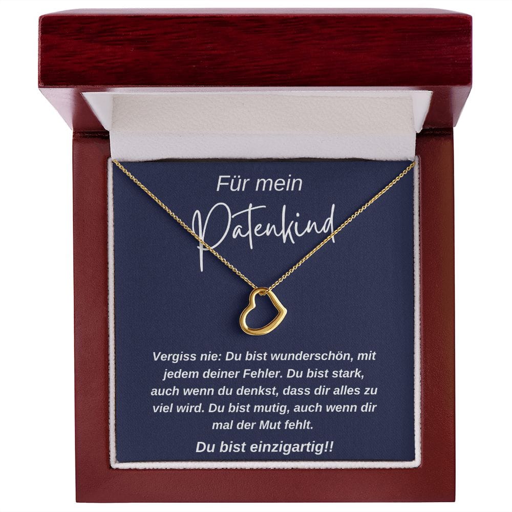 Für Mein Patenkind - Vergiss Nie - Delicate Heart Necklace