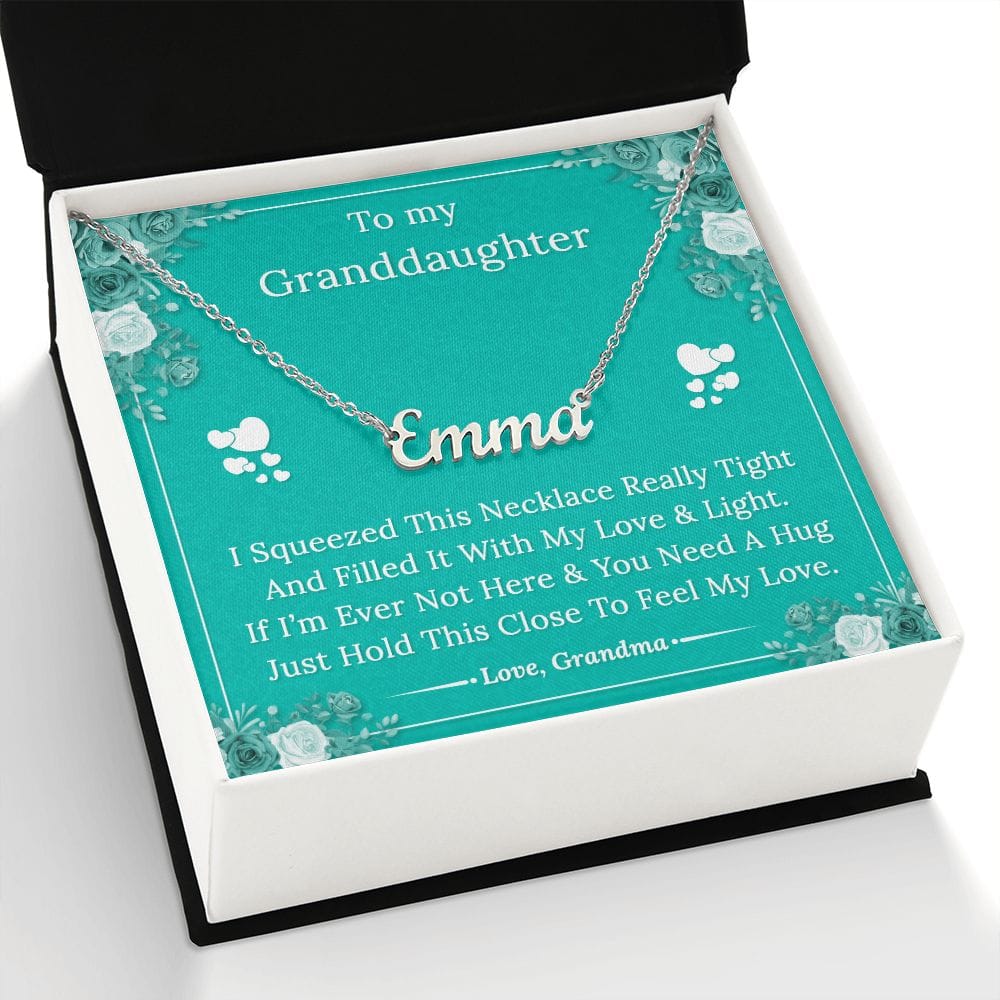 To My Granddaughter - Feel My Love - Personalized Name Necklace
