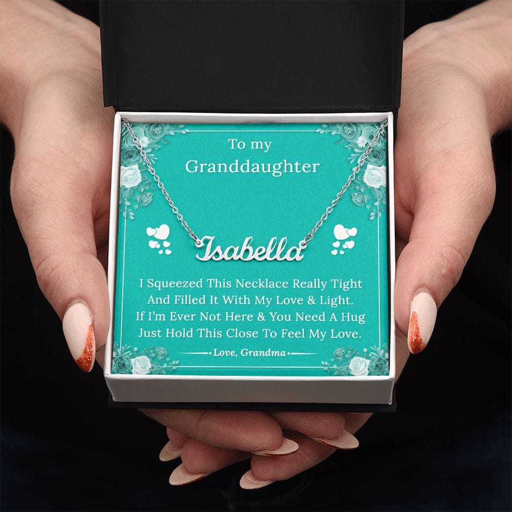 To My Granddaughter - Feel My Love - Personalized Name Necklace