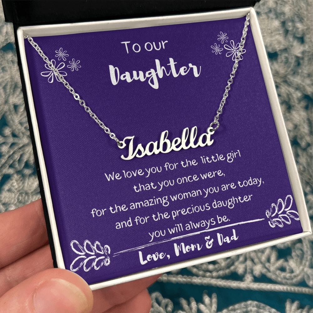 To Our Daughter - We Love You - Personalized Name Necklace