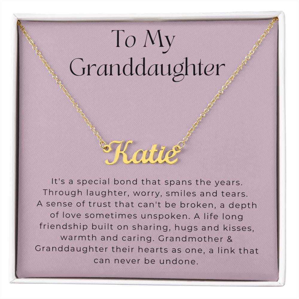 To My Granddaughter - It's A Special Bond - Personalized Name Necklace