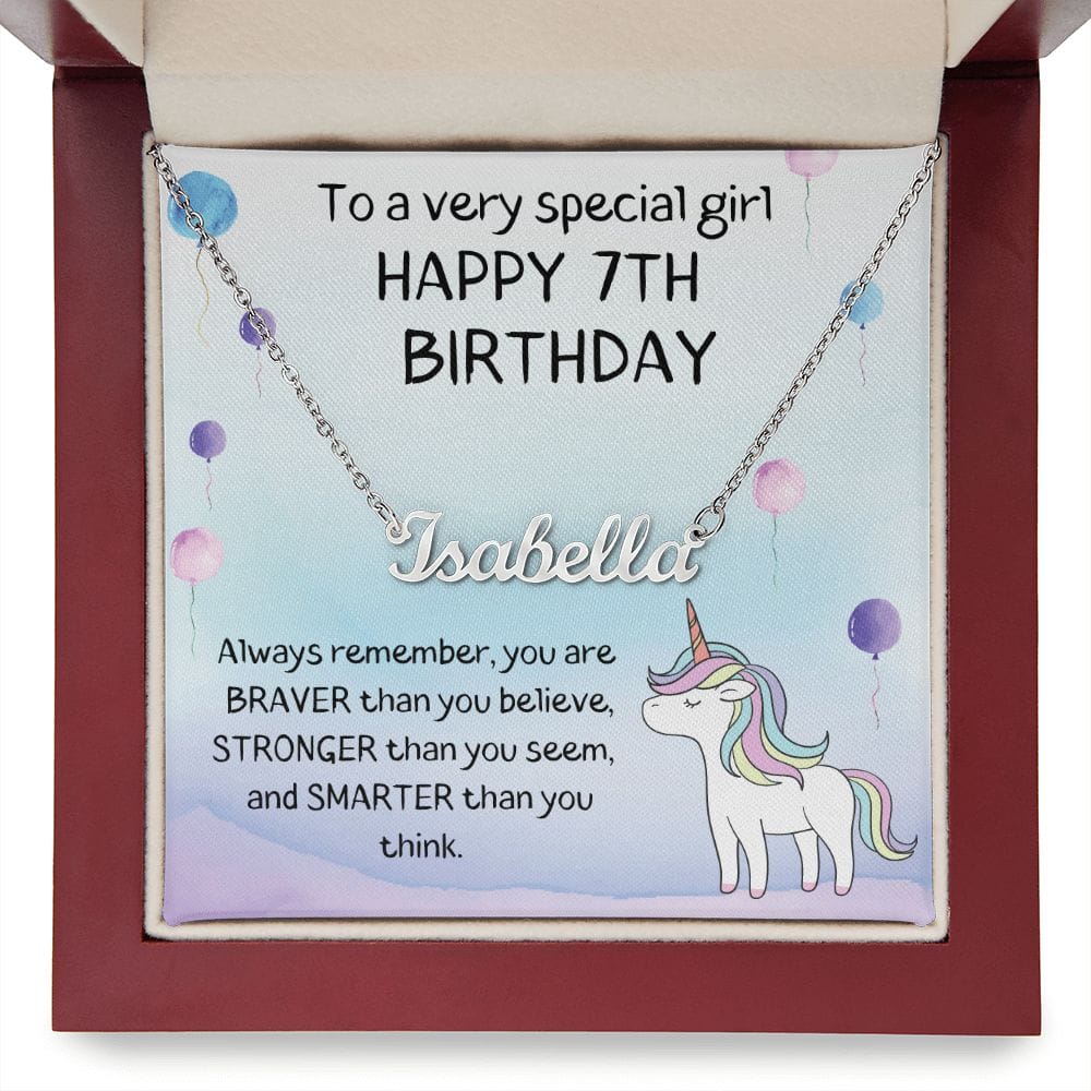 Happy 7th Birthday - Personalized Name Necklace