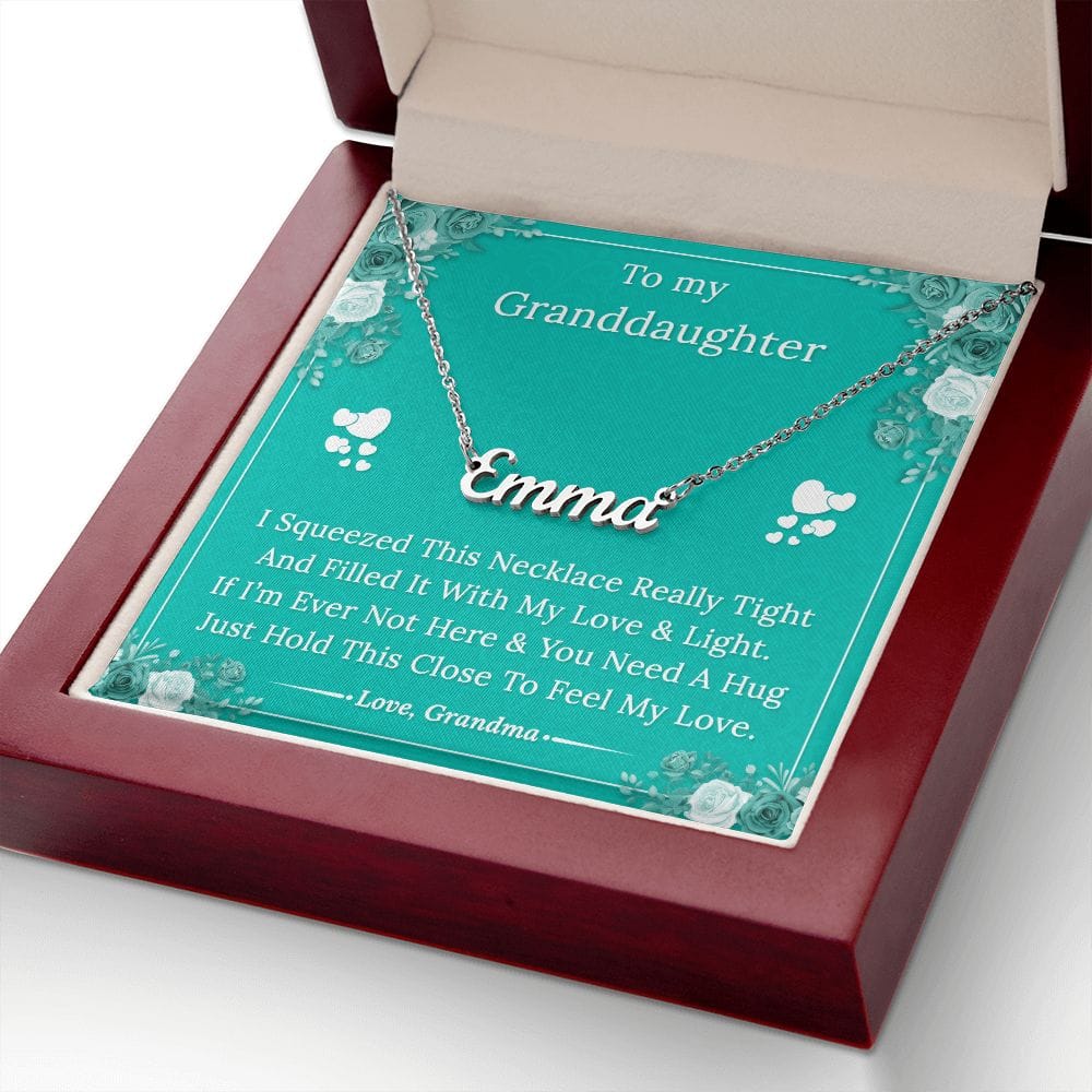 To My Granddaughter - Feel My Love - Personalized Name Necklace
