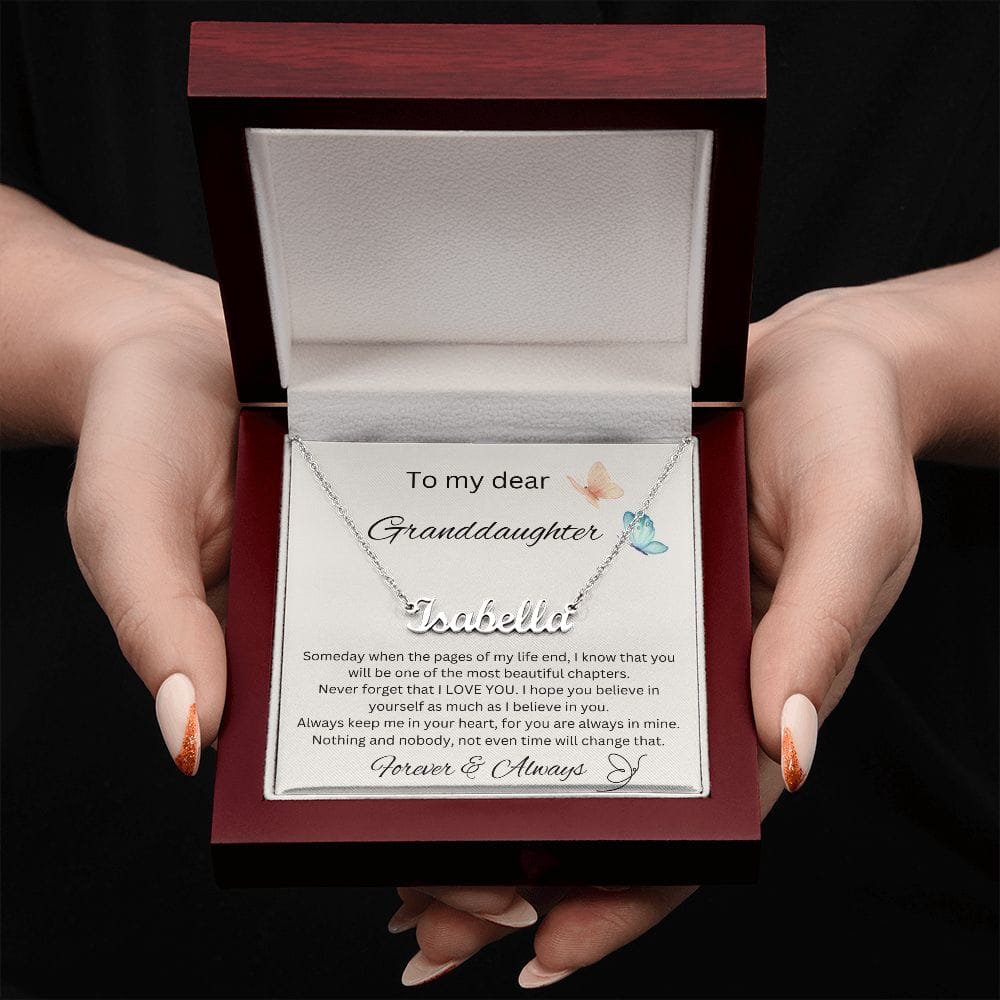 To My Dear Granddaughter - Forever & Always - Personalized Name Necklace