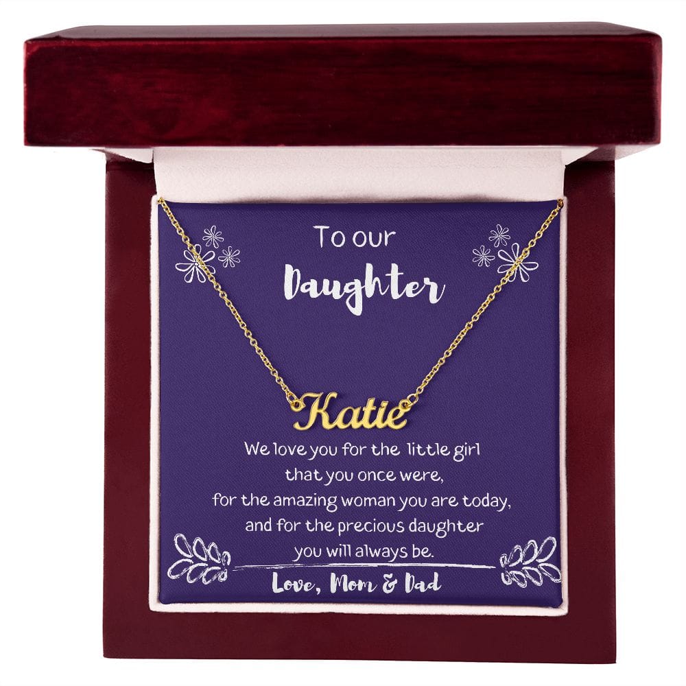 To Our Daughter - We Love You - Personalized Name Necklace