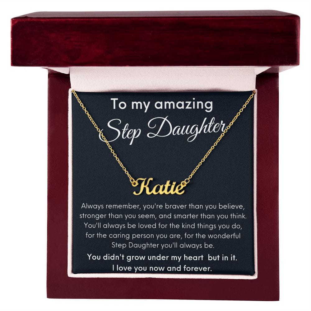 To My Amazing Step Daughter - I Love You - Personalized Name Necklace