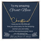 To My Amazing Great Niece - I Love You - Signature Style Name Necklace