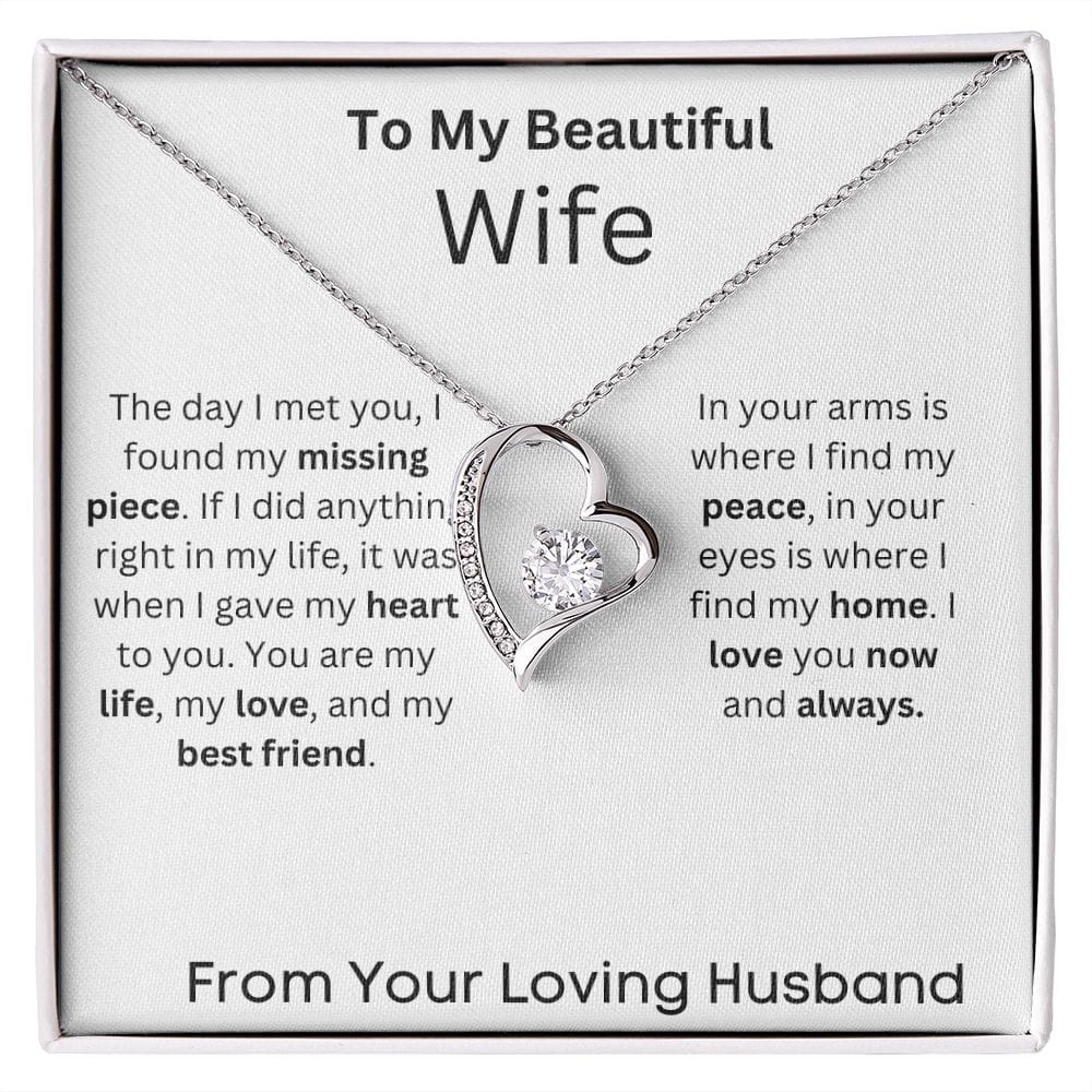 To My Beautiful Wife - The Day I Met You - Forever Love Necklace
