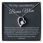To My Wonderful Bonus Mom - Thank You For Loving Me As Your Own - Forever Love Necklace