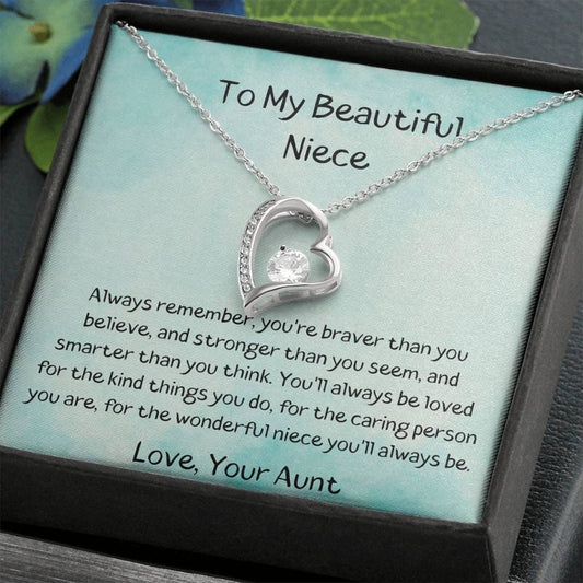 To My Beautiful Niece - Always Remember - Forever Love Necklace