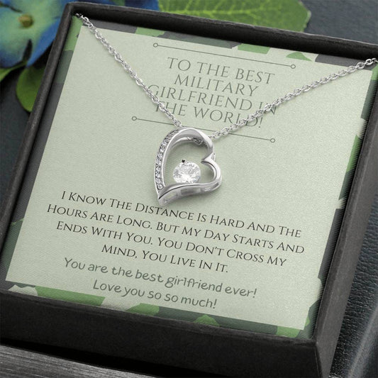 To The Best Military Girlfriend In The World - Love You So Much - Forever Love Necklace