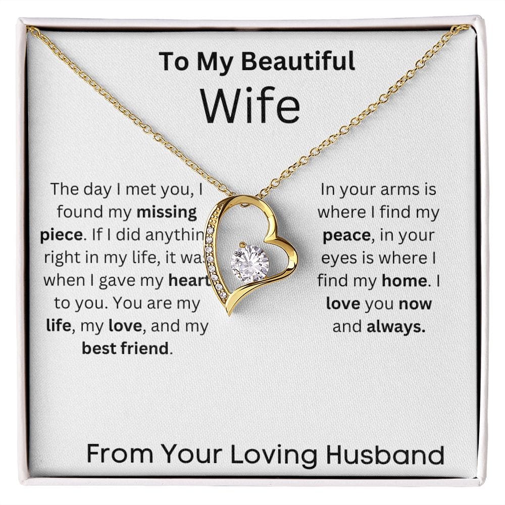 To My Beautiful Wife - The Day I Met You - Forever Love Necklace