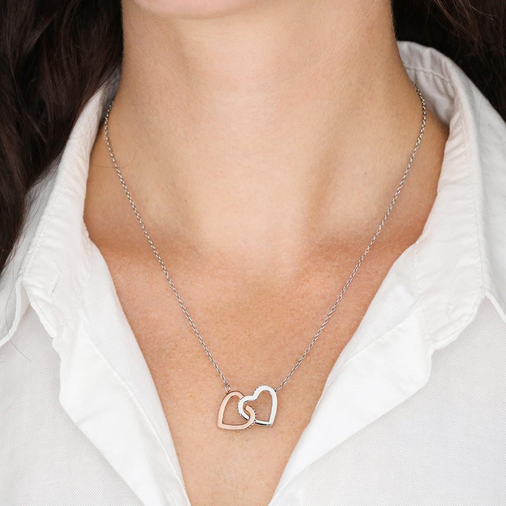 To My Navy Daughter - If There Is - Interlocking Hearts Necklace