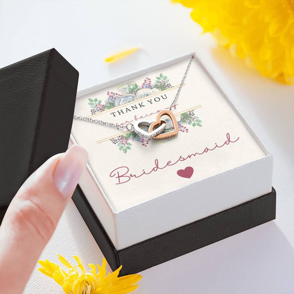Thank You For Being My Bridesmaid - Interlocking Hearts Necklace