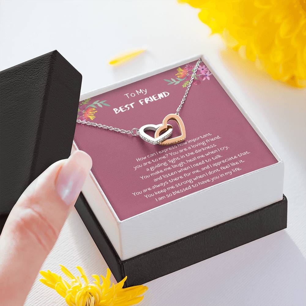 To My Best Fried - I Am So Blessed - Interlocking Heart Necklace