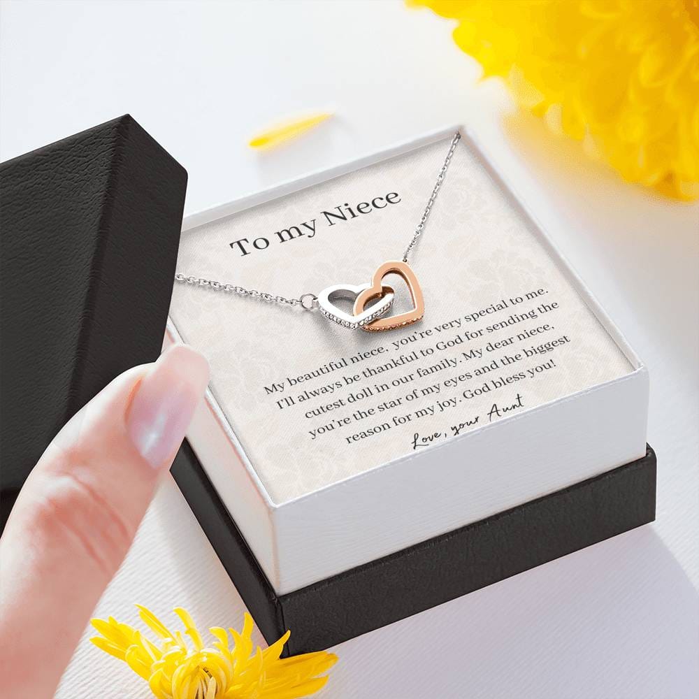 To My Niece - My Beautiful Niece - Interlocking Hearts Necklace