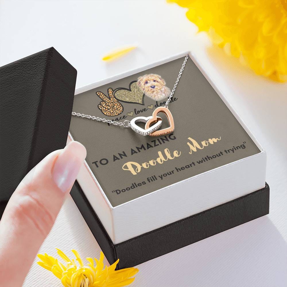 To An Amazing Doodle Mom - Interlocking Hearts Necklace