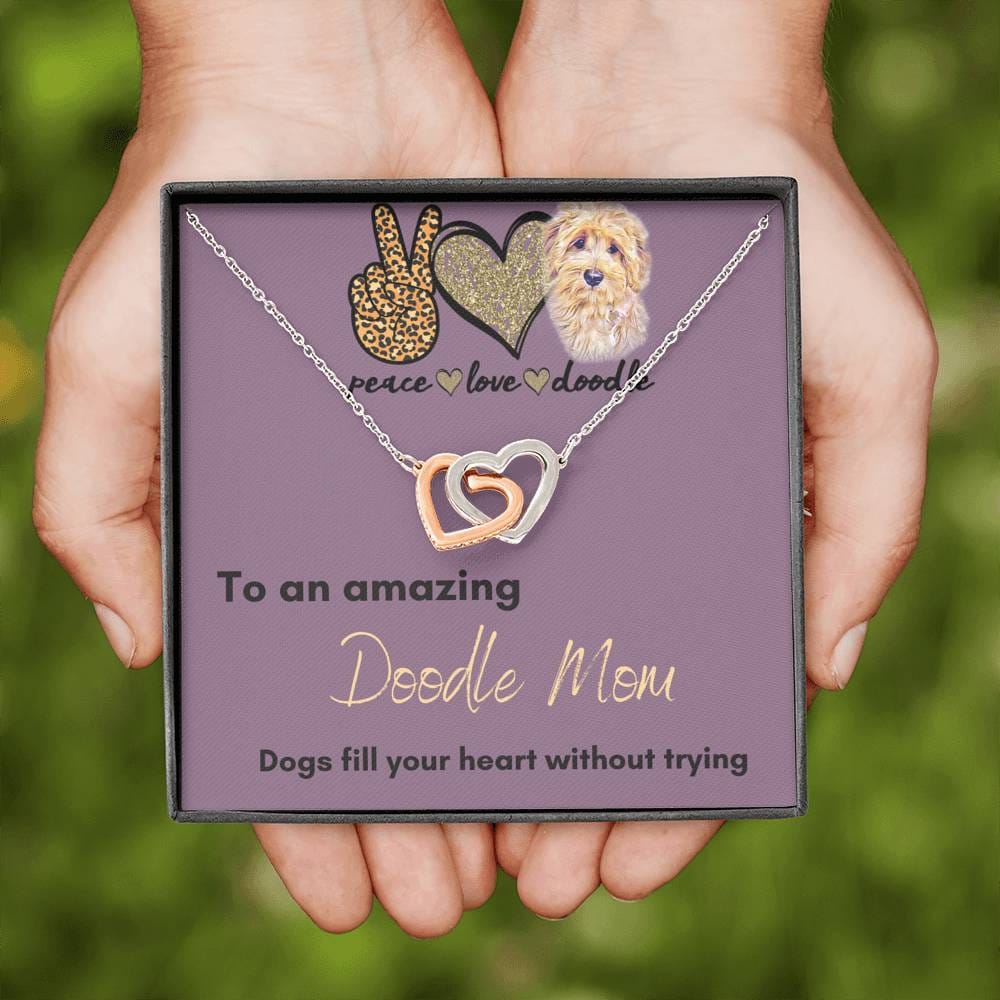 To An Amazing Doodle Mom - Interlocking Hearts Necklace
