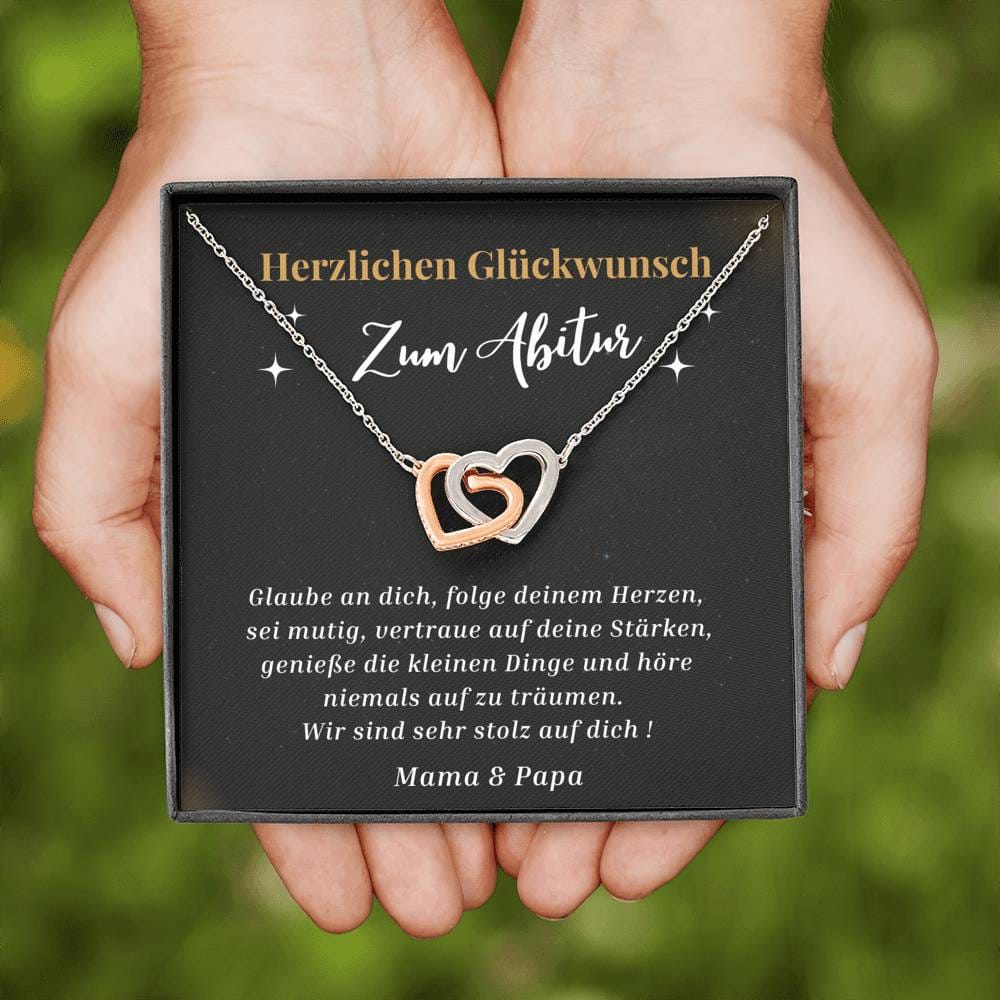 Herzlichen Glückwunsch - Glaube An Dich - Interlocking Hearts Necklace