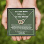 To The Best Military Mom In The World - I Love You - Interlocking Hearts Necklace