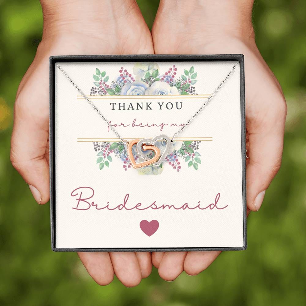 Thank You For Being My Bridesmaid - Interlocking Hearts Necklace