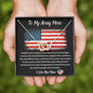 To My Army Mom - I Love You Mom - Interlocking Hearts Necklace